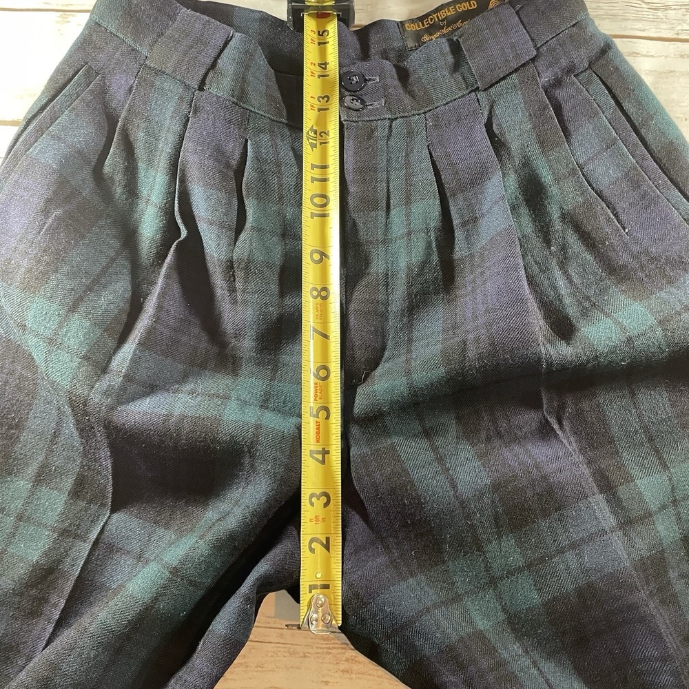 Vintage Wool Tartan Plaid Pants Size 10 Collectible Gold by Giorgio Sari Angelo - Picture 6 of 6